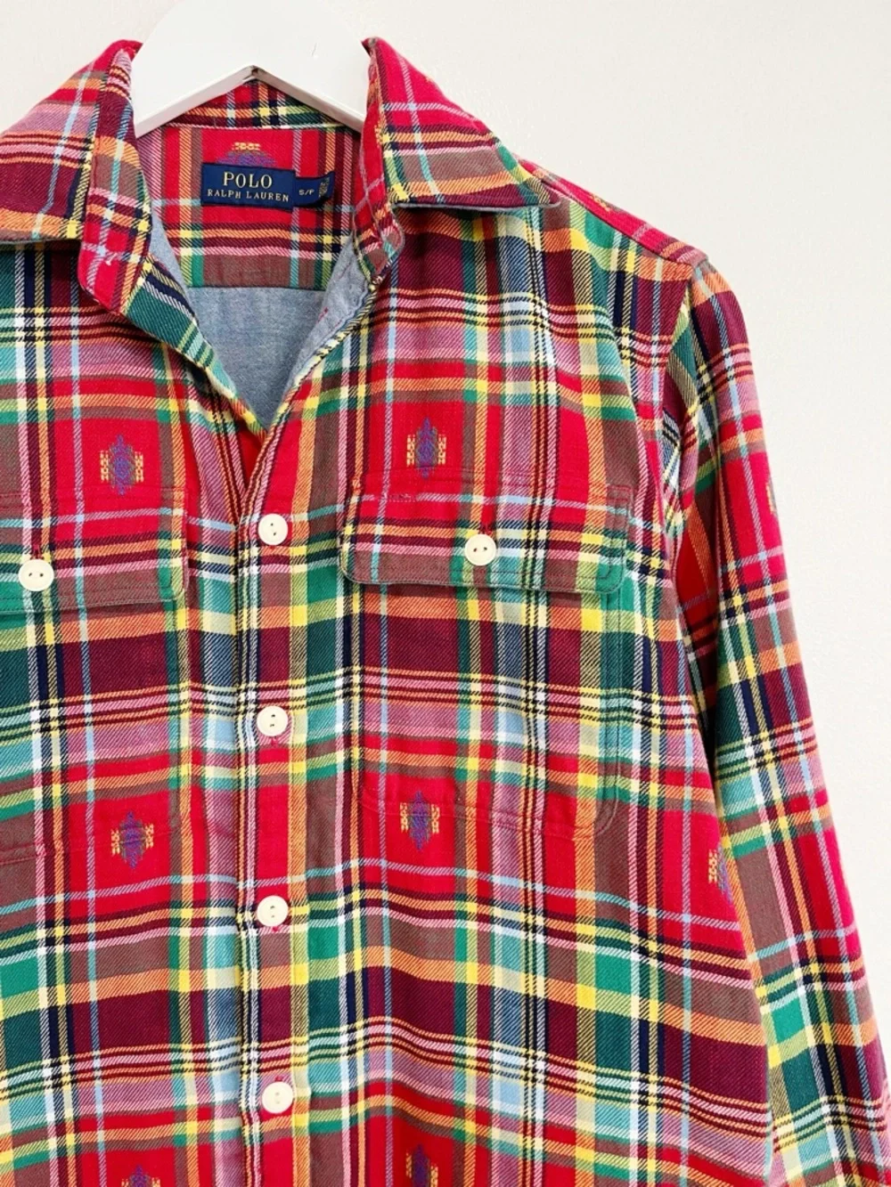 Polo Ralph Lauren Classic Fit Southwest Plaid Flannel Button Shirt Small
